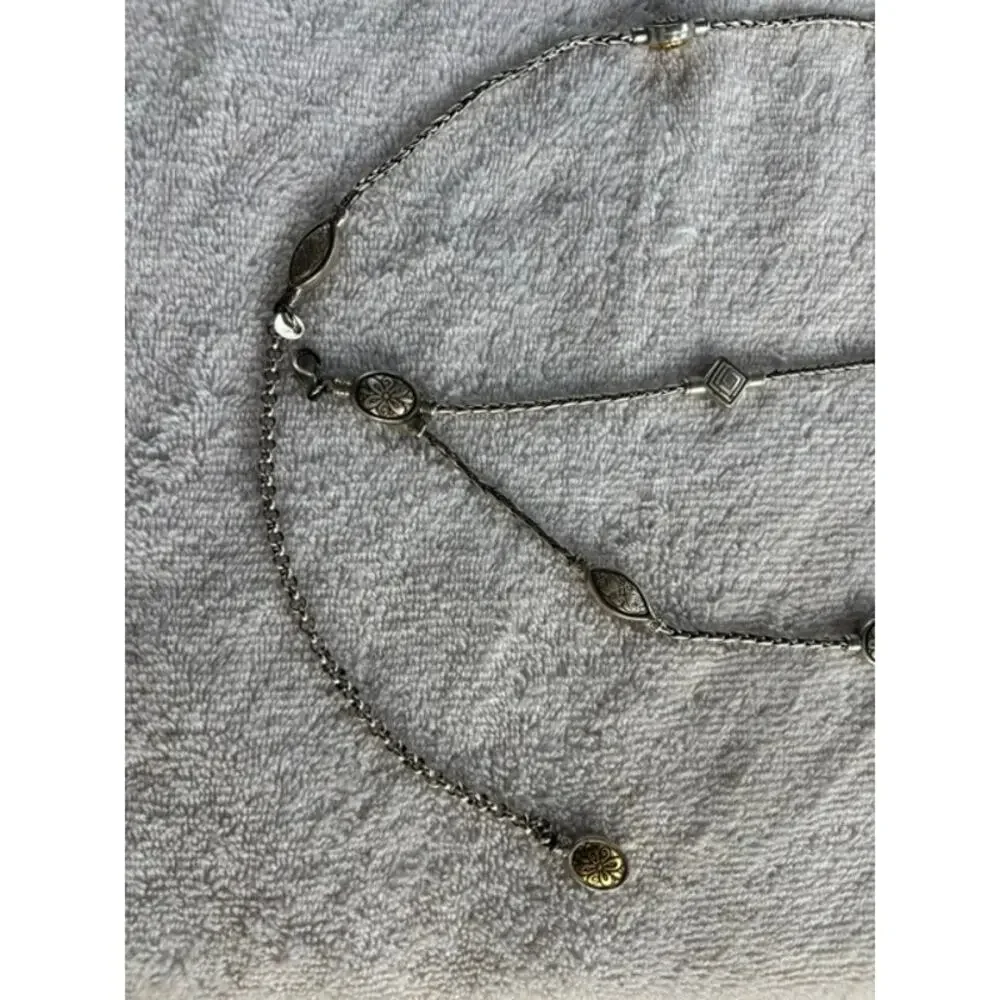 Brighton Vintage Chain Link Belt or Long Station Necklace Mixed Metals 44
